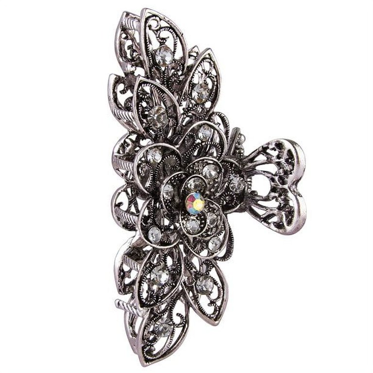 Guuyoo Rhinestone Hair Claw Clips for Women Vintage Crystal  display picture 3