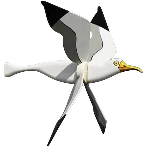 Pequeño molino de viento con forma de pájaro: aprox. 24 x 24 x 25 cm, molino de viento resistente a la intemperie, se puede utilizar como decoración para jardines, terrazas y balcones.