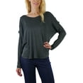 thumbnail image 2 of ToBeInStyle Women's Cutout Shoulders and V-Neck Long Sleeve Top, 2 of 7