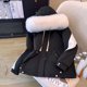 thumbnail image 2 of Chaqueta con capucha de manga larga, Parka holgada de gran tamaño con cuello de piel, abrigo grueso y cálido, ropa de invierno, 2 of 5