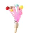 thumbnail image 1 of Cat Teaser Wand Wooden Rod Pom Pom Bell Kitten Teaser Toy Cat Interactive Toy, 1 of 10