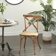 thumbnail image 2 of DecMode Metal Dining Chair with Brown Rattan Seat, Set of 2, Copper, 2 of 9