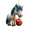 thumbnail image 2 of Diceymbol Horse Keychain, Hanging Charm Accessory for Purse, Bag and Backpacks Pony Key Chain for Women Christmas Tree Ornament Pony Pendant Children's Christmas Gifts, 2 of 7