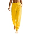 thumbnail image 3 of VV AVEORS Joggers For Women High Waisted Drawstring Sweatpants Trendy Joggers With Pockets Workout Athletic Sweat Pants 2026 Yellow L, 3 of 8
