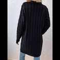thumbnail image 4 of Suéter Cárdigan de Larga para Mujer, Otoño e Invierno, Tejido de Punto , con Botones Delanteros, Abrigo Negro XL, 4 of 7