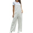 thumbnail image 2 of CEHVOM Salopette Rétro de Mode pour Femmes, Combishort à Bretelles, Combinaison Unie, Pantalon, 2 of 6