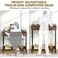 thumbnail image 6 of Portable Laptop Desk with Drawer & Wheels, Height Adjustable Rolling Standing Desk with Storage Shelf, Mobile Sofa Side Table for Bed, Couch, or Home Office, 31.5” Tabletop – Rustic Brown, 6 of 9