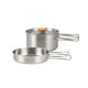 thumbnail image 1 of Juego de utensilios de cocina de acero inoxidable con asas plegables portátiles para acampar, accesorios de cocina, calor rápido y duradero para exter, 1 of 9