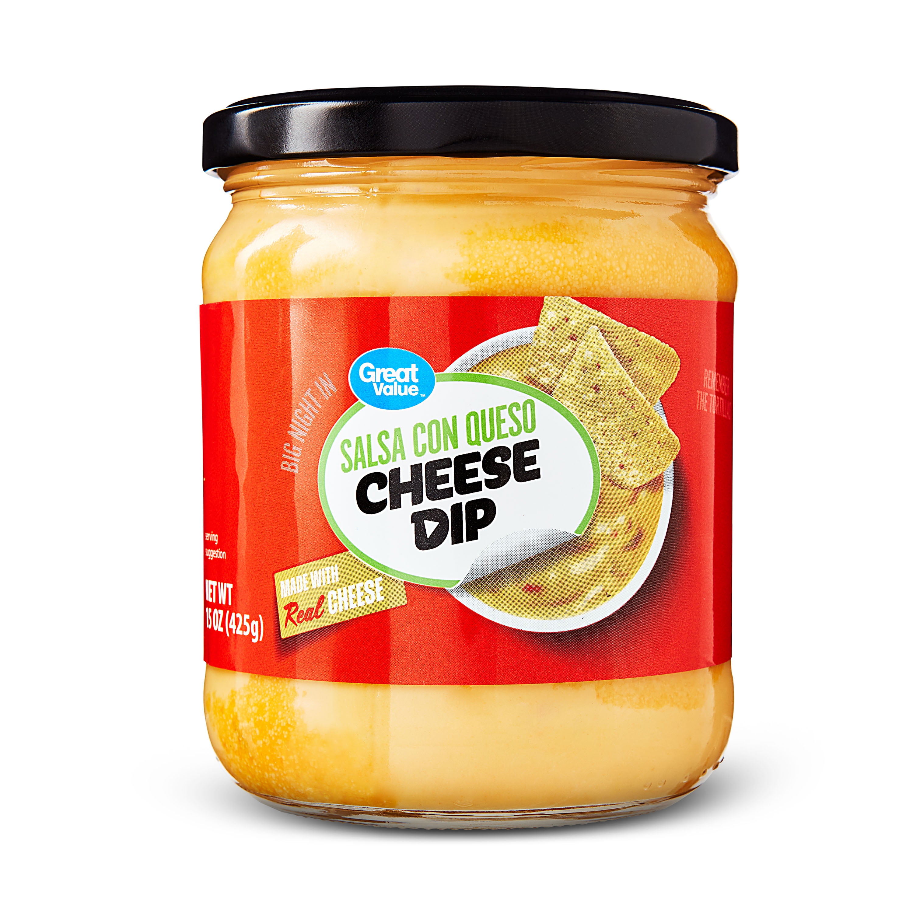 (6 pack) Great Value Salsa Con Queso Cheese Dip, 15 oz