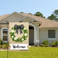 thumbnail image 2 of Amhnf Linen Garden Flag With Floral Wreath And Welcome Sign For Home Outdoor Garden Yard Decor 12x18 inch, 2 of 5