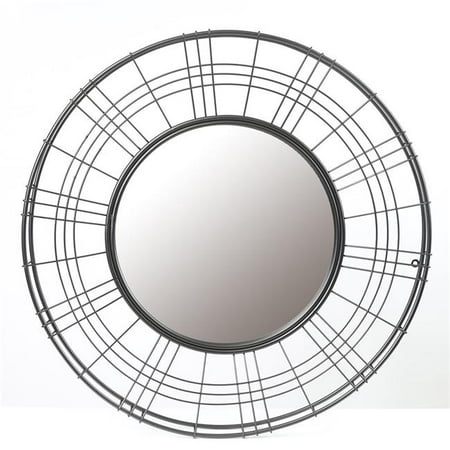 Luxen Home Wha568 30 In Dia Mirror Finish Metal Wall Decor Dia Mirror In Finish Metal Wall Decor