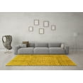 thumbnail image 3 of Ahgly Company Indoor Round Abstract Yellow Modern Area Rugs, 4' Round, 3 of 4
