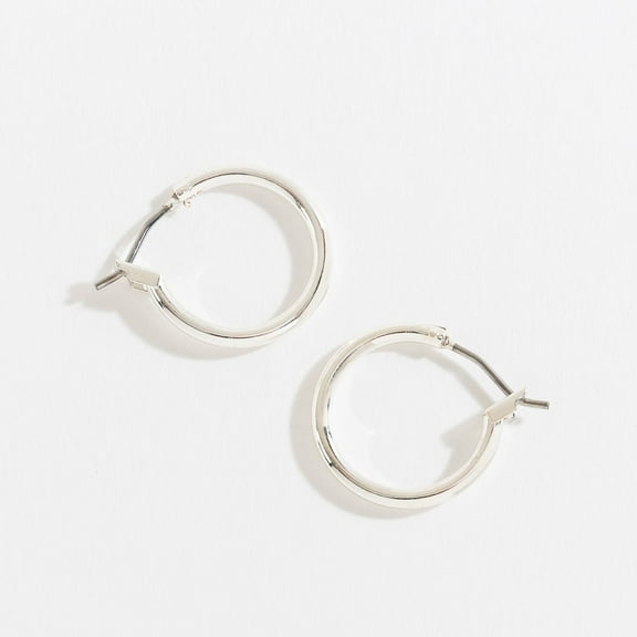Women's Large Silver Click Hoop Ear Sense Earrings by Howard's