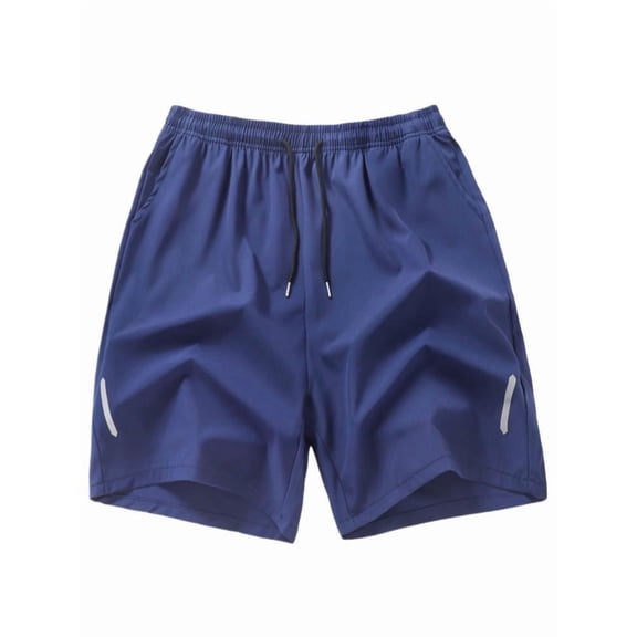 Mens Summer Shorts Elastic Waist Drawstring Solid Color Cargo Pants with Pockets Shorts