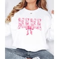 thumbnail image 2 of Cute Mama Sweatshirt for Women Trendy Pink Bow Sweater for Mom White Sweatshirt Adult Medium, 2 of 4