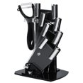 thumbnail image 3 of Soporte moderno para cuchillos de cocina transparente con capacidad para 3, 4, 5 y 6 pulgadas, y pelador para un almacenamiento eficiente, 3 of 8