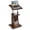 Brown, variant on Gymax Rolling Podium Stand Height Adjustable Lectern Table w/ Tilting Tabletop Rustic Brown