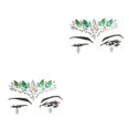thumbnail image 2 of Seitruly Ojo Cara Gemas Cuentas Rhinestone Autoadhesivo Pegatinas Frente Joyería temporal DIY Traje de uñas Maquillaje de boda Verde Verde 2Conjunto, 2 of 6
