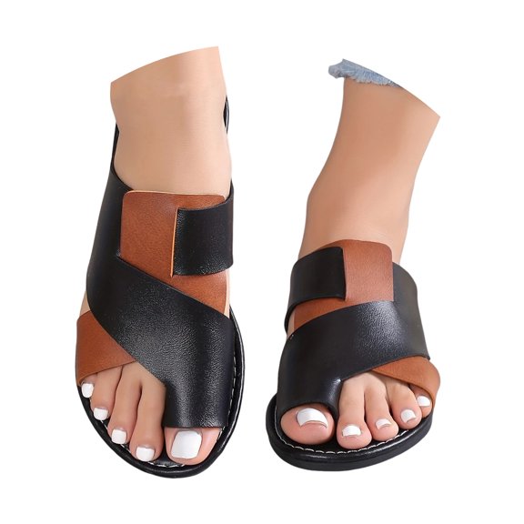 IUJSOY Flip Flops for Women Casual Flat Sandals Fashion Slip on Slides Shoes Lightweight Dress Shoes