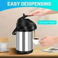 thumbnail image 6 of SSAWcasa 102oz Airpot with Pump Stainless Steel Coffee Carafe Insulated Coffee Dispenser  for Hot/Cold Beverages - 12 Hours Heat Retention, 6 of 8