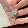 thumbnail image 5 of Antique Gold Lace Flowers Cocktail Rings for Women Cubic Zirconia Diamond Statement Wedding Party Engagement Stackable Ring Open Adjustable Middle Finger Band Comfort Fit Jewelry for Wife Mom, 5 of 12