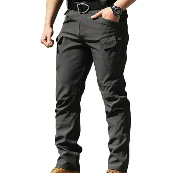 Michellecmm Men Fashion Cargo Pants Solid Color Multi-Pockets Trousers Pants