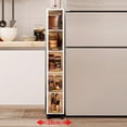 thumbnail image 6 of 4-Tier Tall Narrow Storage Cabinet, Folding Stackable Box Organizer with Wheels & 90° Flip Door, Versatile Collapsible Foldable Storage Rack Storage Bins for Small Space, Bathroom, Kitchen, White, 6 of 10