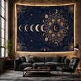 thumbnail image 6 of Moon Phases Beside a Lotus Mandala, Mystical Celestial for Astronomy Fans, Night Sky Decor, Housewarming Gift, Tapestry Wall Hanging for Bedroom and Living Room, 6 of 7