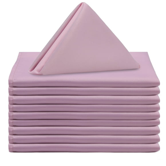 Your Chair Covers - 10 Pack 20 Inch L'Amour Satin Napkins Pink, Oversized, Double Folded and Hemmed Table Napkins for Restaurant, Bistro, Wedding, Thanksgiving and Christmas