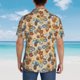 thumbnail image 4 of Balery Camp Badge Camisas hawaianas de manga corta para hombre, camisas playeras de corte holgado, camisas de vacaciones con botones,3X-Large, 4 of 7