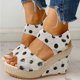 thumbnail image 2 of WILLBEST Sandalias Playa Moda Primavera Y Verano Sandalias De Mujer Suela Gruesa Tacón De Cuña Tacón Alto Boca De Pez Punta Abierta Transpirables Cómodas Lunares Gancho Estilo Casual, 2 of 6