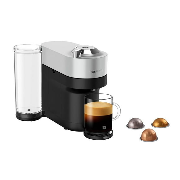 Nespresso Vertuo Pop+ Deluxe Coffee and Espresso Machine by De'Longhi, Silver, 6 cup sizes