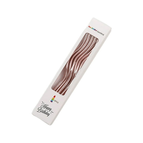 ROZYARD Pack Of 6 Multicolored Plated Curved Candle for Birthday Cake Celebration