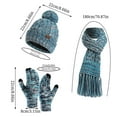 thumbnail image 3 of Dyfzdhu Women&Men Winter Warm Cute Wool Hat Scarf Gloves Slouchy Three Pieces Winter Snow Knit Cap Screen Mittens Scarves Sets Black, 3 of 7