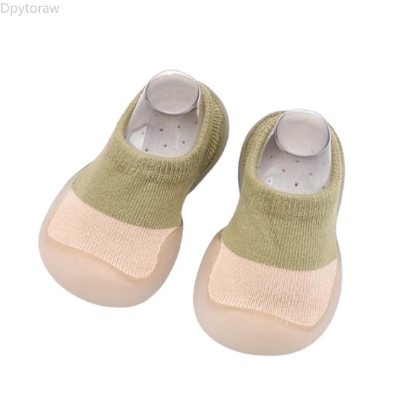 Dpytoraw Infant Walking Shoes Baby Sock Shoes with Soft Rubber Sole, Non-Slip Toddler Slippers for boys and girls, Breathable Sneakers Size Green 3-6 Months