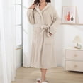 thumbnail image 5 of Bixock Women Fall and Winter Pajamas,Women Warm Sleepwear Robes,Women’s Warm Bathrobes Solid Color Fleece Thickened Long Sleeve Robe with Tie Belt and Hood Dry Bathrobes, 5 of 5