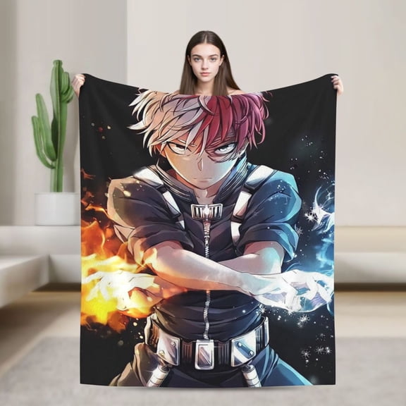 Cozy Warm Plush Throw My Hero Academia Shoto Todorok Fluffy Blanket for Bed Couch Living Room 40"x30"