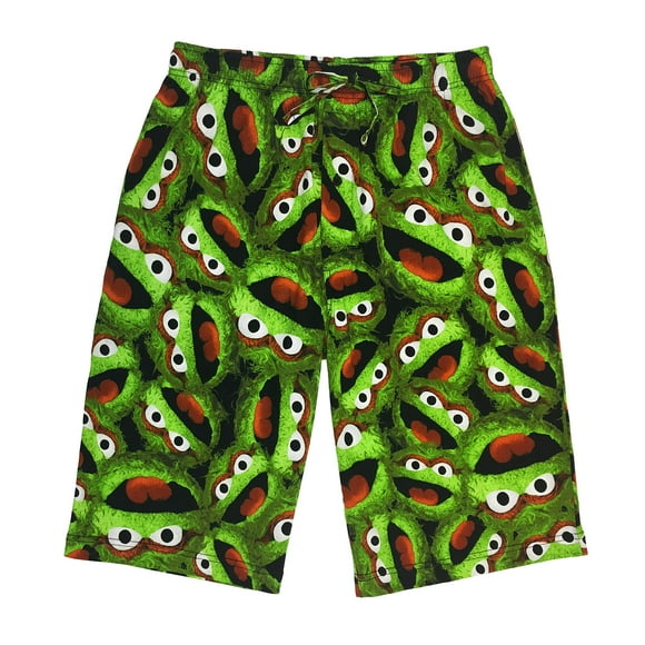 MJC International Men's Oscar The Grouch Pajama Sleep Shorts - Oscar The Grouch, Small