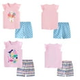 thumbnail image 4 of MXIEZI 2-7 Years old Summer Crewneck Cotton Print Vest Tops Casual Clothing Sets Toddler Kids Girls Ruffle Sleeve T Shirt Shorts Outfits for Girls, 4 of 9