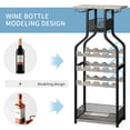 thumbnail image 2 of Metal Wine Rack Wine Bottle Holders Stands Freestanding Floor,Wine Storage Organizer Display Rack Table Wine Glass Rack for Bar Kitchen Dining Living Room, Small Spaces, 2 of 9