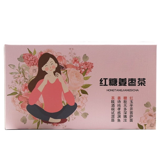 Té de jengibre y azúcar moreno de 207 g, baya de goji y dátiles, 9 unidades, para el período menstrual femenino matutino.
