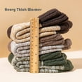 thumbnail image 2 of 3 Pack Mens Wool Crew Socks Heavy Thick Warm Winter Sock Vintage Knit Thermal Gifts, 2 of 7