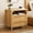2 Drawers/Natural Oak, variant on Modern Nightstand with Storage, Farmhouse End Table with Drawer Freestanding Wide Bedside Table for Living Room Bedroom Sofa, Light Oak