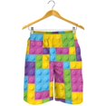 thumbnail image 1 of Creative Building Blocks 3d Printed Short Pants For Men Kids Fashion Summer Beach Shorts Cool Surf Board Shorts Swim Trunks, 1 of 4