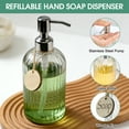 thumbnail image 3 of 2 Pack Glass Soap Dispenser with Rust Proof Stainless Steel Pump, Refillable Hand Soap Dispenser with Vertical Stripe, Elegant Hand Soap Dispenser for Bathroom & Kitchen, 3 of 7