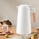 thumbnail image 4 of Tetera aislada, uso doméstico, tetera de presión, doble forro de vidrio, mango de madera de haya, fuerte retención de calor, presiona un botón, sin agua, termo blanco, 4 of 6