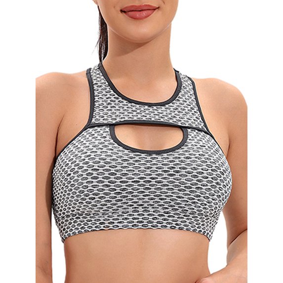 Tinglu Women's Sports Yoga Bra Removable Pads Sports Bras Workout Bra Short Top