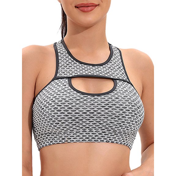 Tinglu Women's Sports Yoga Bra Removable Pads Sports Bras Workout Bra Short Top
