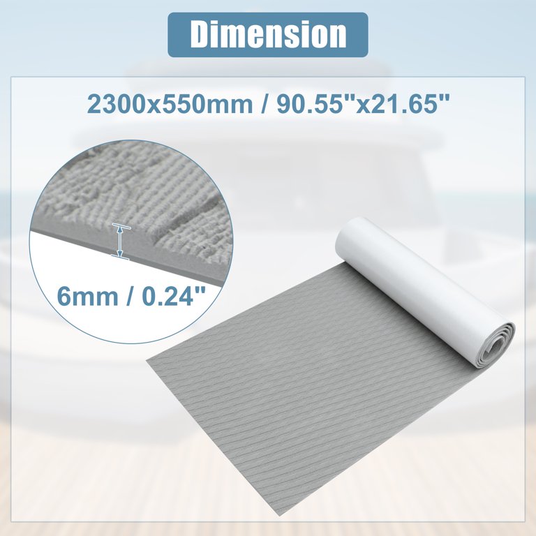 Feuille De Platelage EVA – 90x55 Cm, Antidérapant, Pour Bateau Ou Voiture, Gris Clair