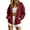 Red, variant on Ghalytn Women's Waffle Knit Zip Up Hooded Jacket with Kangaroo Pocket, Oversized Loose Fit Casual Top
